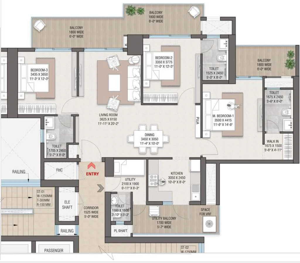 3 BHK Flat in Satya Levante Residences in Sector 104, Gurgaon - Image 903930