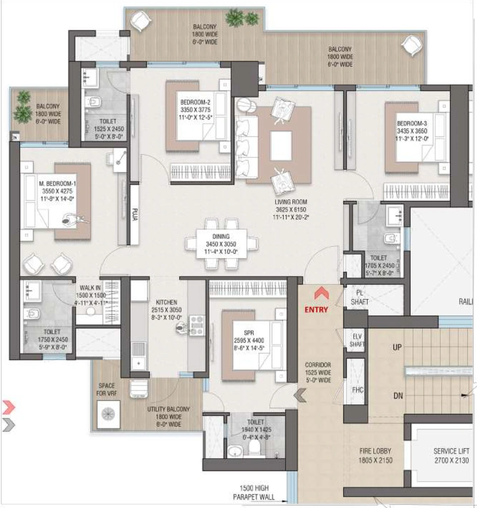 3 BHK Flat in Satya Levante Residences in Sector 104, Gurgaon - Image 903931