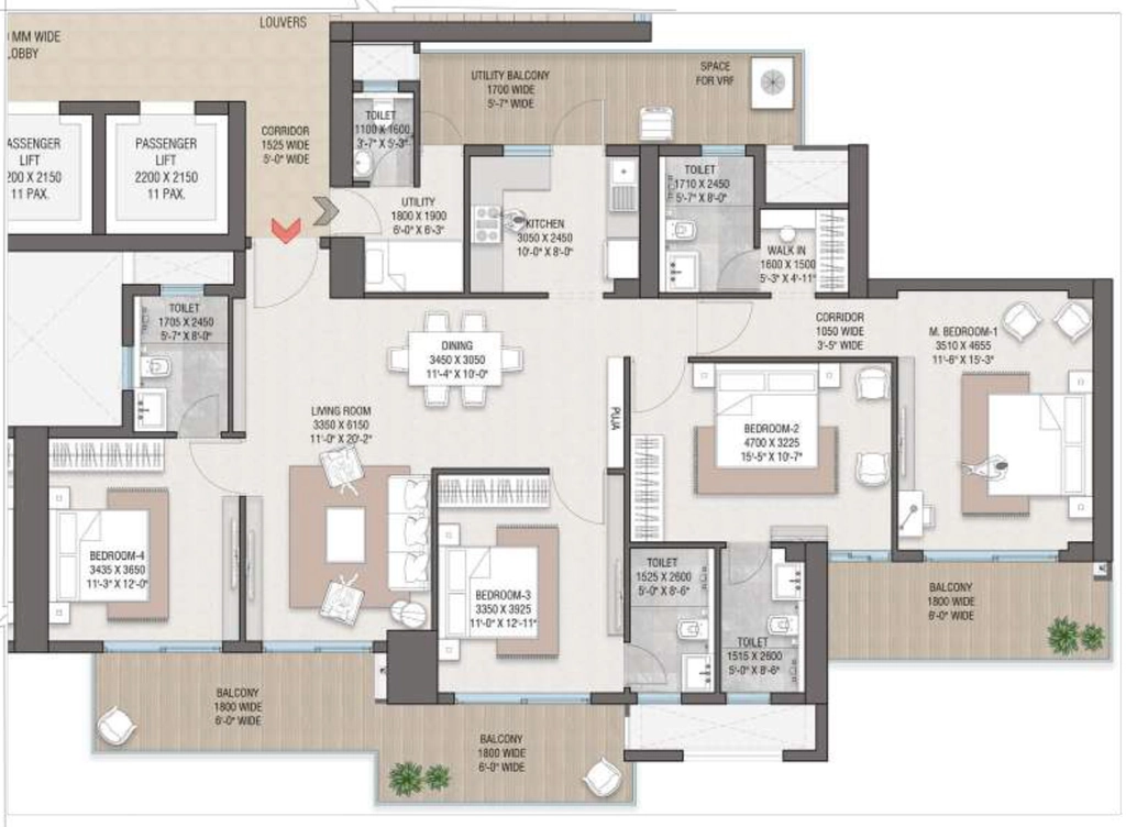 4 BHK Flat in Satya Levante Residences in Sector 104, Gurgaon - Image 903933