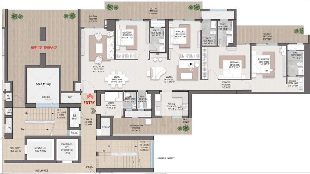 4 BHK Flat in Satya Levante Residences in Sector 104, Gurgaon - Image 903934