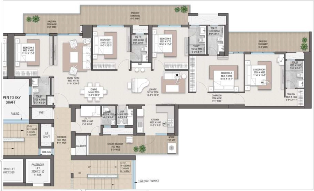 5 BHK Flat in Satya Levante Residences in Sector 104, Gurgaon - Image 903935