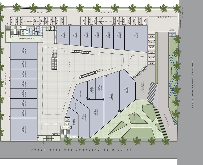Master Plan of Busy Be Mall in Bardoli, Surat - Image 370956
