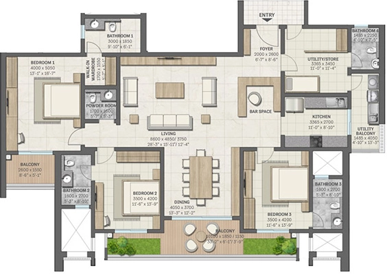 3 BHK Flat in Sobha Aranya in Sector 80, Gurgaon - Image 903938