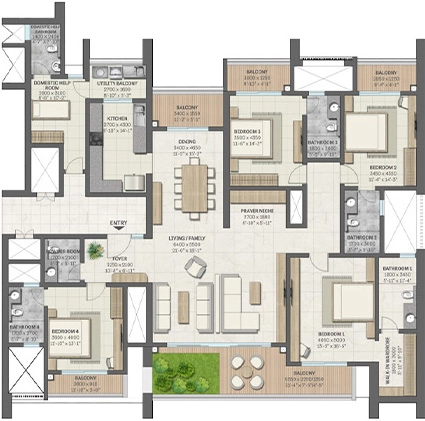 4 BHK Flat in Sobha Aranya in Sector 80, Gurgaon - Image 903939