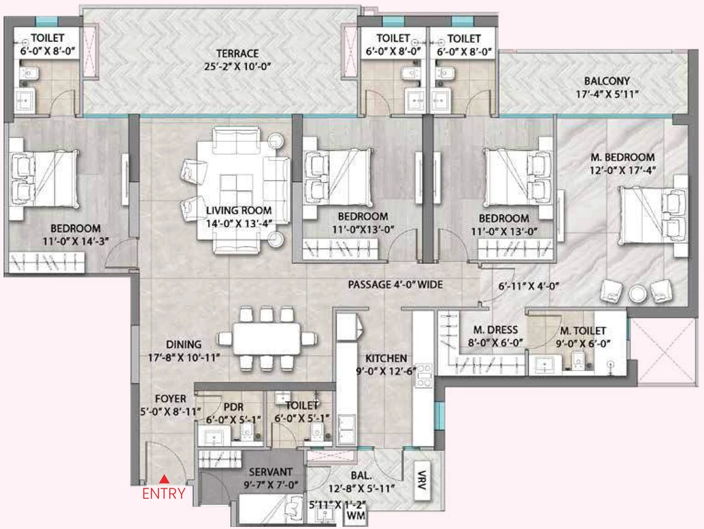 4 BHK Flat in Suncity Monarch Residences in Sector 78, Gurgaon - Image 903942