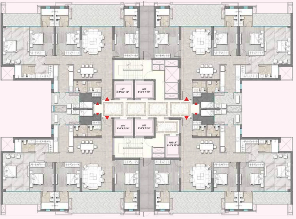 Floor Plan of Suncity Monarch Residences in Sector 78, Gurgaon - Image 371066