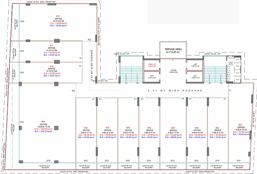 Floor Plan of Digital Trade Center in Sarthana Jakat Naka, Surat - Image 371031
