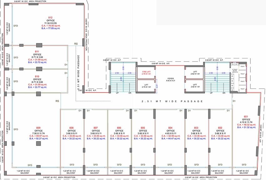 Floor Plan of Digital Trade Center in Sarthana Jakat Naka, Surat - Image 371030