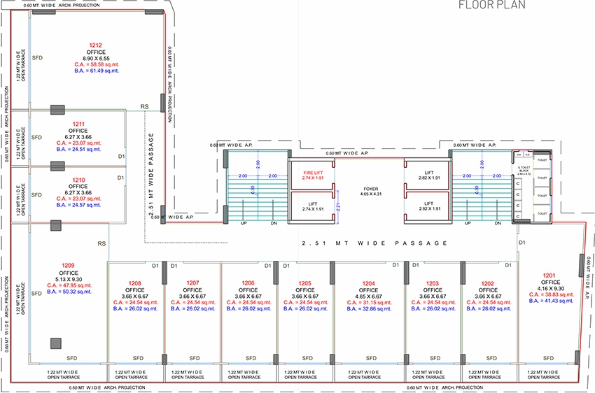 Floor Plan of Digital Trade Center in Sarthana Jakat Naka, Surat - Image 371028