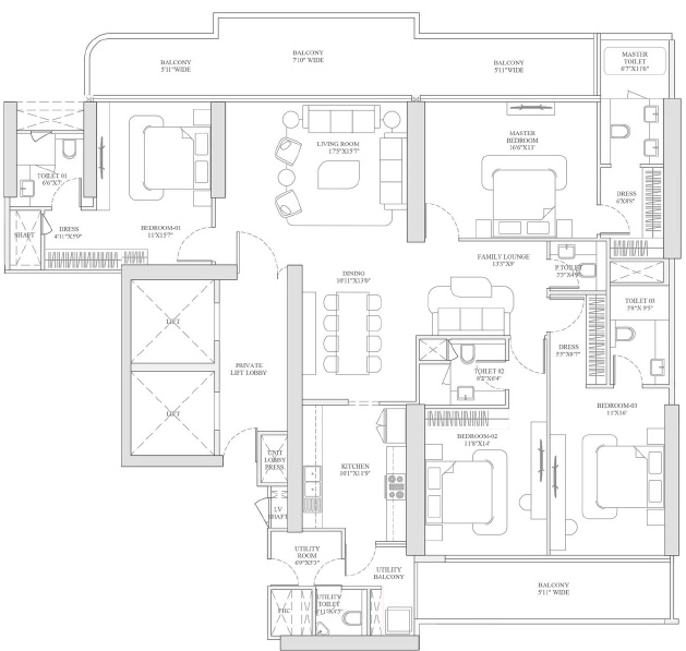 4 BHK Flat in Trump Residences Gurgaon in Sector 69, Gurgaon - Image 903944