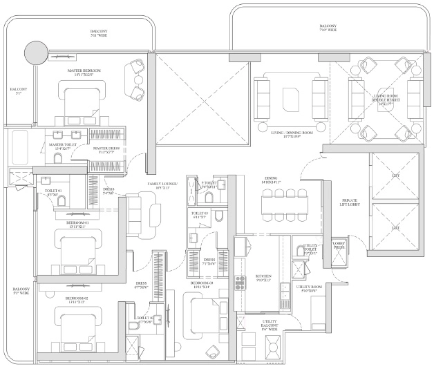 4 BHK Flat in Trump Residences Gurgaon in Sector 69, Gurgaon - Image 903945