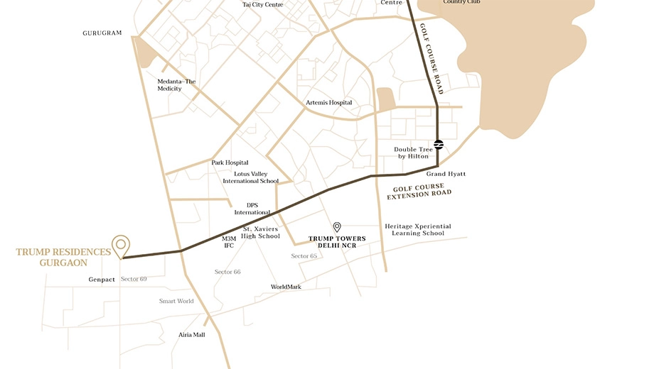 Location of Trump Residences Gurgaon in Sector 69, Gurgaon - Image 371080