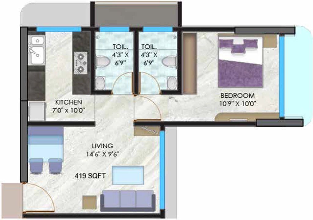 1 BHK Flat in AVA Maple in Borivali East, Mumbai - Image 904053