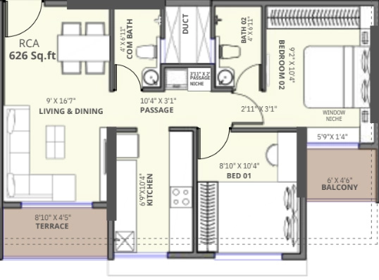 2 BHK Flat in Shraddha Pratham in Borivali East, Mumbai - Image 904060