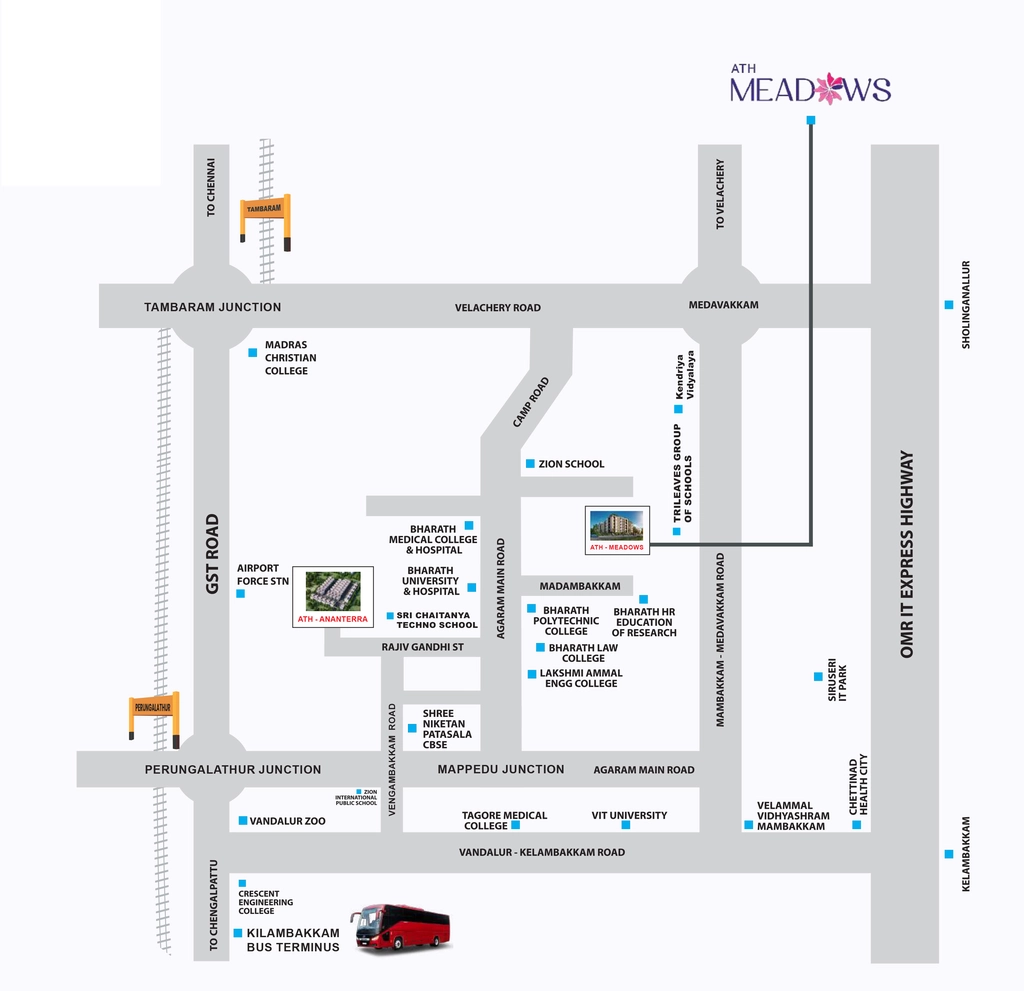 Location of ATH Meadows in Madambakkam, Chennai - Image 371270