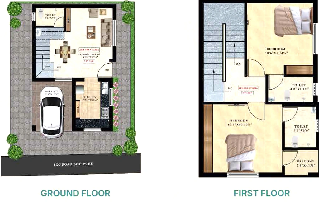 2 BHK House/Villa in ATH Ananterra in Tambaram, Chennai - Image 904024