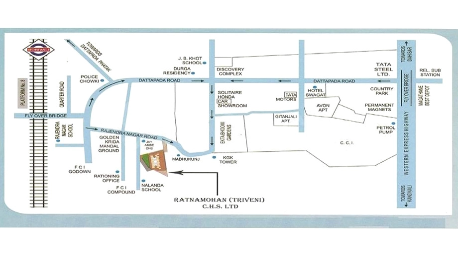 Location of Atul Ratna Mohan Triveni CHSL in Borivali East, Mumbai - Image 371421