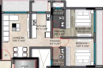 2 BHK Flat in Om Varsha Galaxy in Borivali East, Mumbai - Image 904096