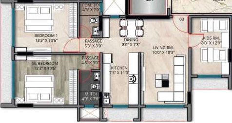 3 BHK Flat in Om Varsha Galaxy in Borivali East, Mumbai - Image 904098