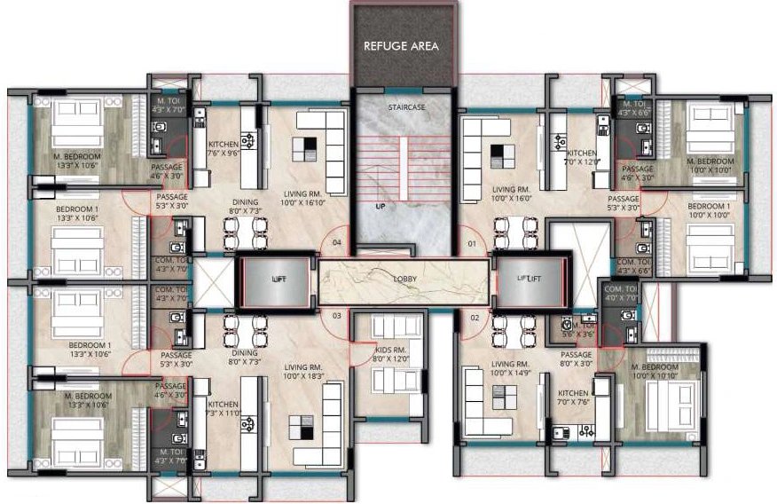 Floor Plan of Om Varsha Galaxy in Borivali East, Mumbai - Image 371425