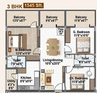 3 BHK Flat in SV Skyline Imperial in Adibatla, Hyderabad - Image 904037