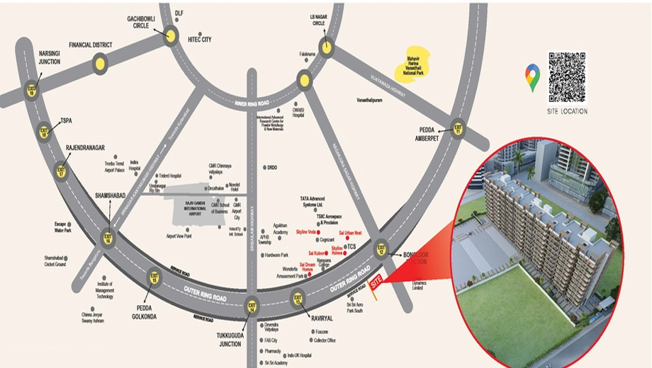 Location of SV Skyline Imperial in Adibatla, Hyderabad - Image 371303