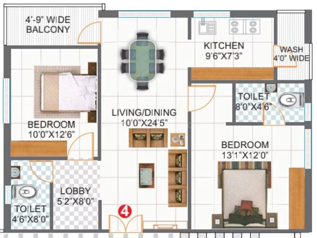 2 BHK Flat in Sri Akarya Residence in Bandlaguda Jagir, Hyderabad - Image 904043