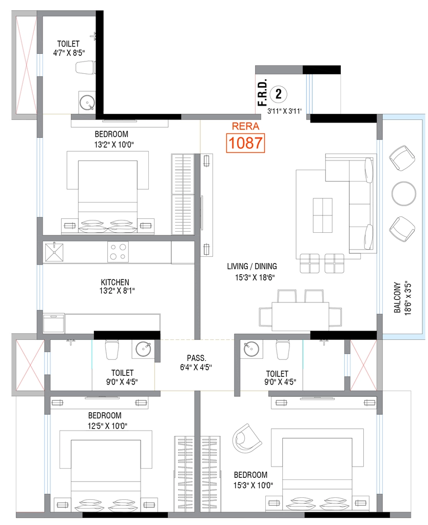 3 BHK Flat in Rishabraj Forest Front in Borivali East, Mumbai - Image 904216