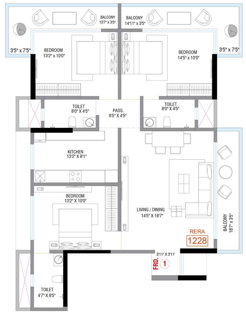 3 BHK Flat in Rishabraj Forest Front in Borivali East, Mumbai - Image 904217
