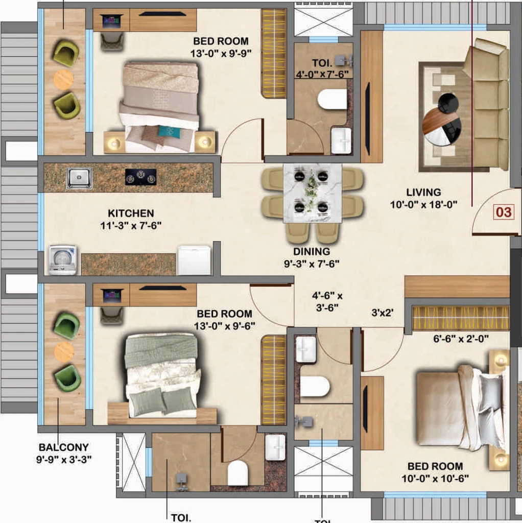 3 BHK Flat in Khushi Avyukta Megha in Borivali East, Mumbai - Image 904229