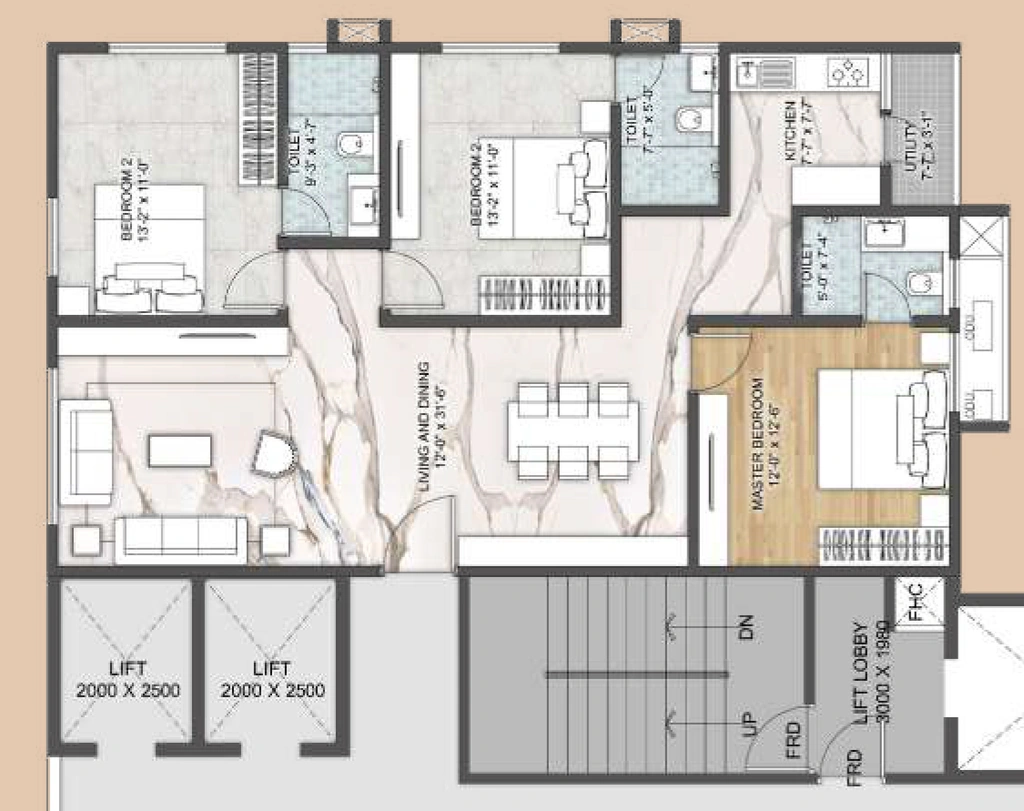 3 BHK Flat in Namishree Swar Tattvam in Secunderabad, Hyderabad - Image 904068