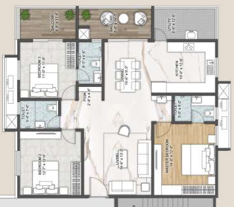 3 BHK Flat in Namishree Swar Tattvam in Secunderabad, Hyderabad - Image 904069