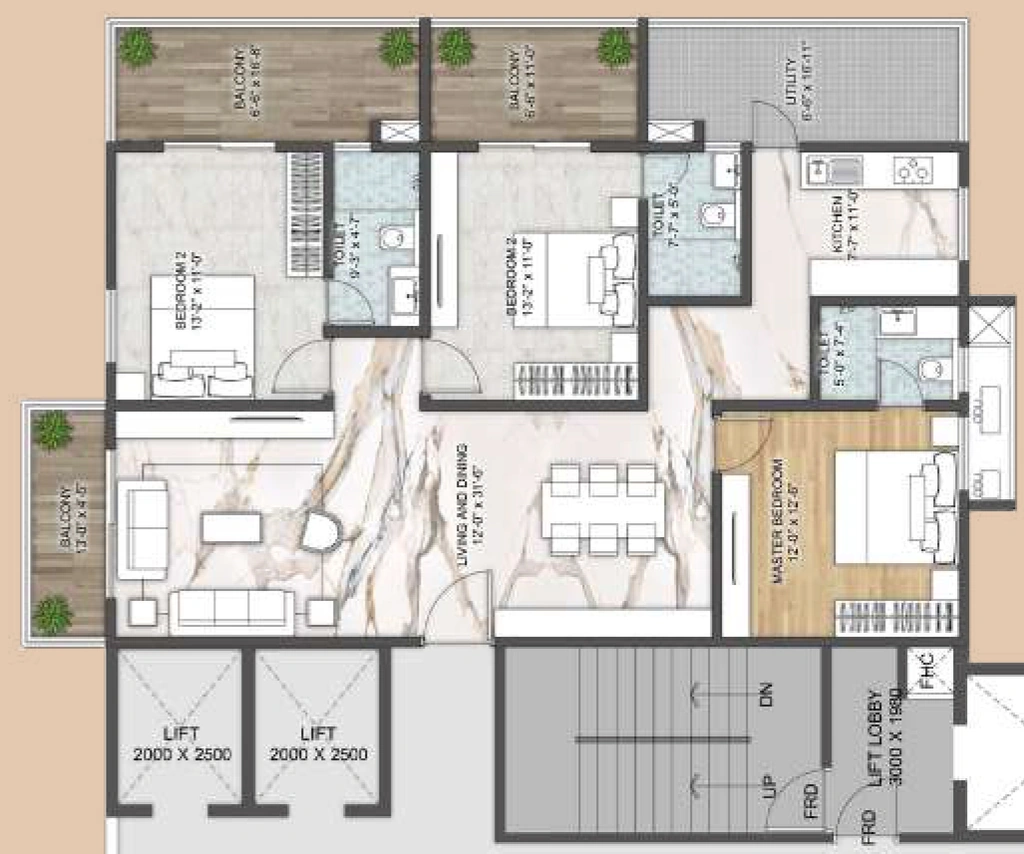 3 BHK Flat in Namishree Swar Tattvam in Secunderabad, Hyderabad - Image 904070