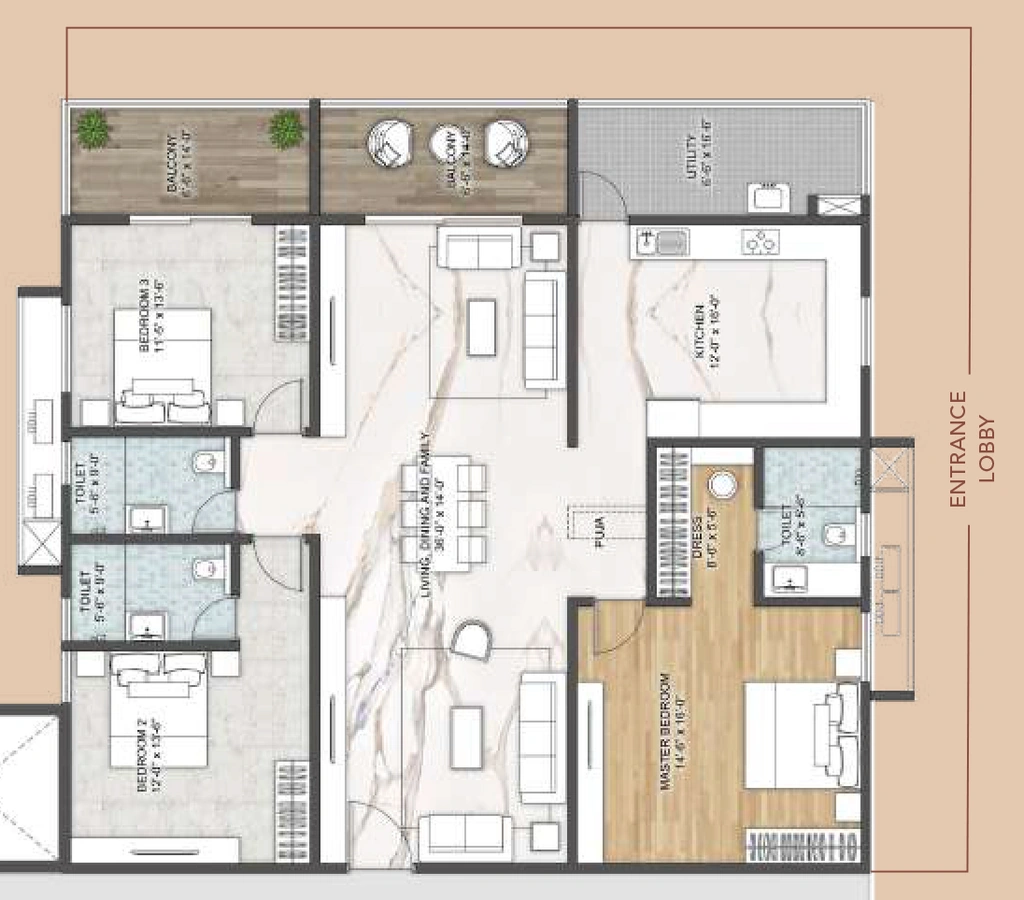 3 BHK Flat in Namishree Swar Tattvam in Secunderabad, Hyderabad - Image 904072