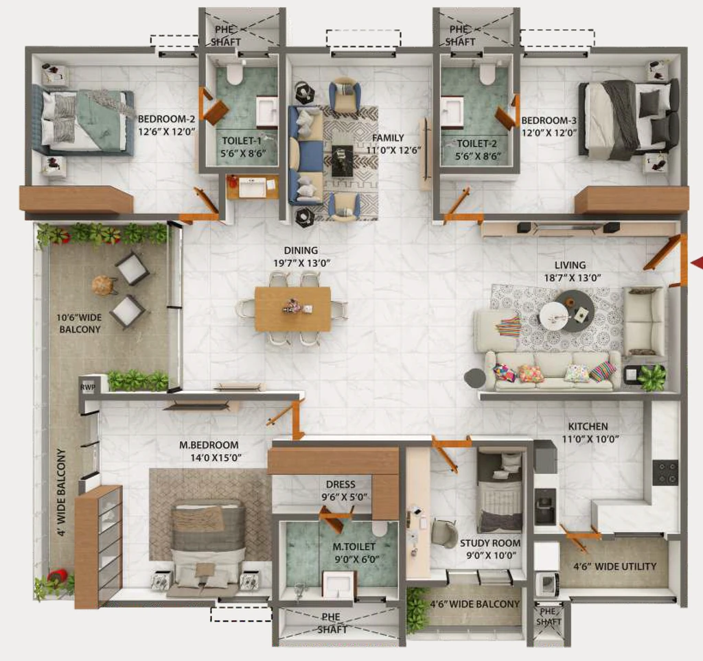 3 BHK Flat in Ramky The Eminent in Rajendra Nagar, Hyderabad - Image 904074