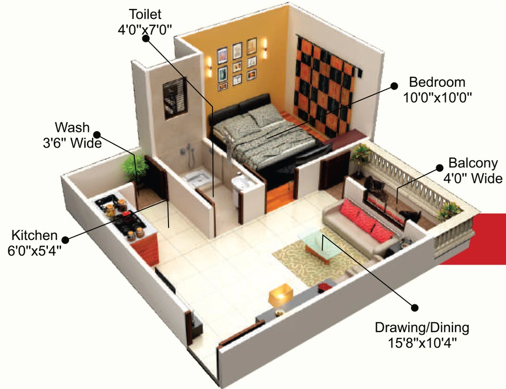 1 BHK Flat in MP Tirupati ML Highrise in Ayodhya Bypass, Bhopal - Image 904182