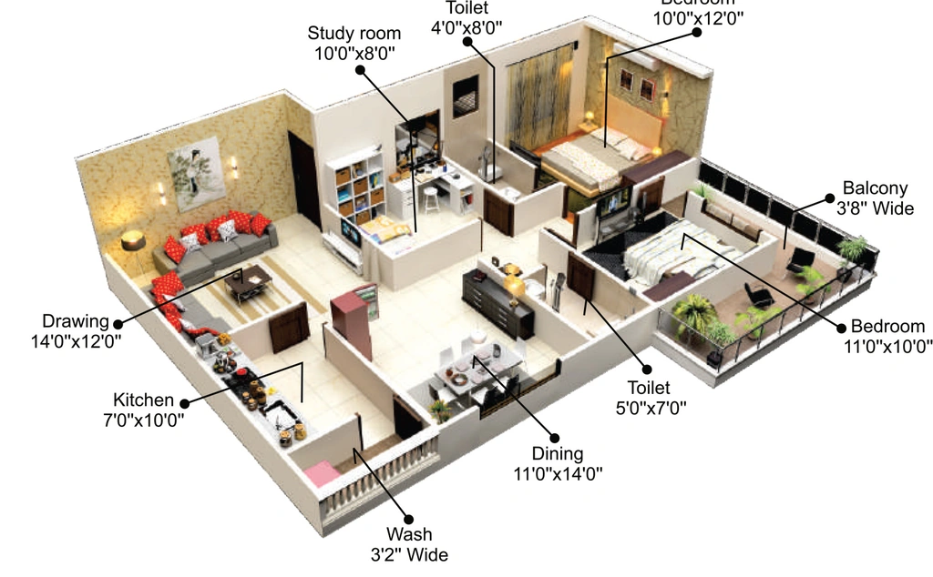 3 BHK Flat in MP Tirupati ML Highrise in Ayodhya Bypass, Bhopal - Image 904186