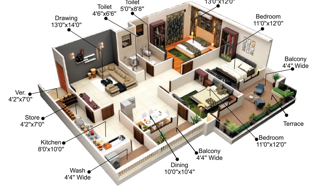 3 BHK Flat in MP Tirupati ML Highrise in Ayodhya Bypass, Bhopal - Image 904187