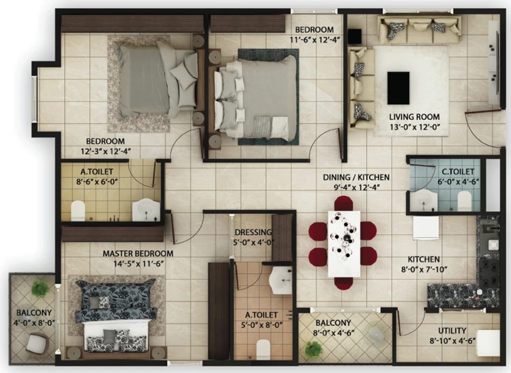 3 BHK Flat in TG Arte in Kudlu Gate, Bangalore - Image 904111