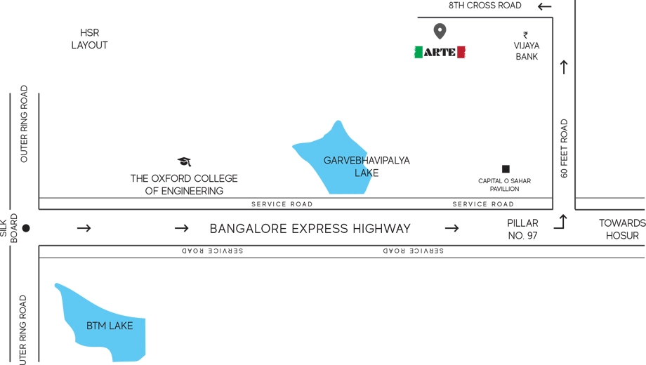 Location of TG Arte in Kudlu Gate, Bangalore - Image 371467