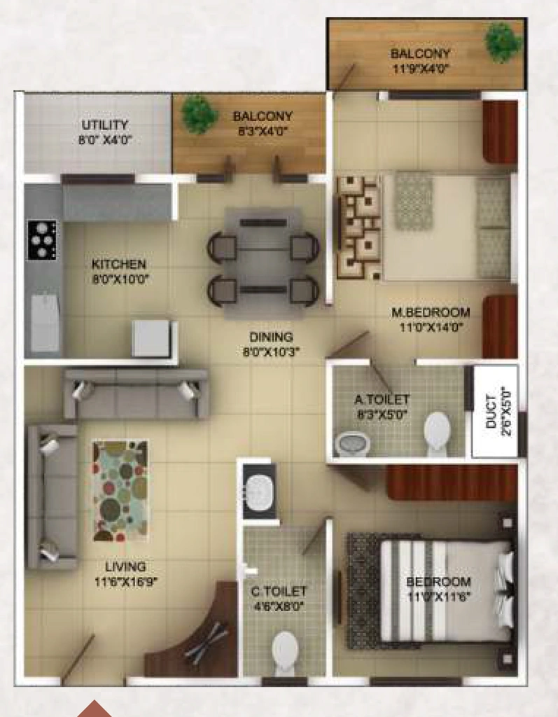 2 BHK Flat in TG Epitome in Chikkanagamangala, Bangalore - Image 904112