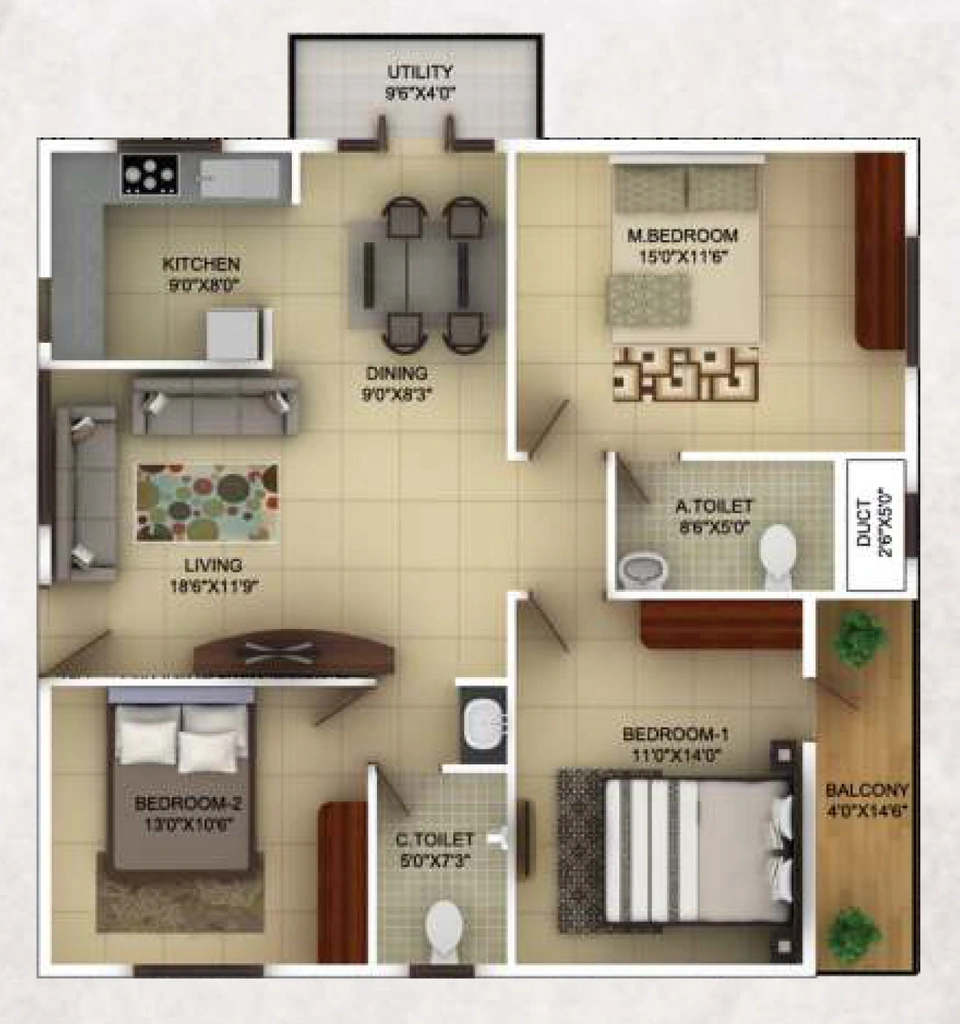 3 BHK Flat in TG Epitome in Chikkanagamangala, Bangalore - Image 904113