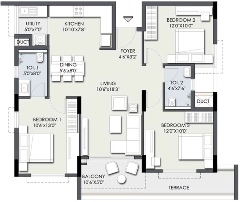 3 BHK Flat in TG Heritage in Kanakapura Road, Bangalore - Image 904118