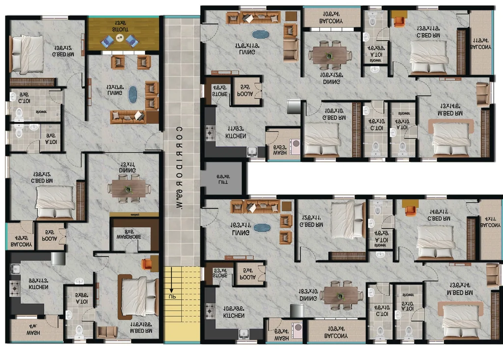 Floor Plan of Rutadhama M M Residency in Himayat Nagar, Hyderabad - Image 371484
