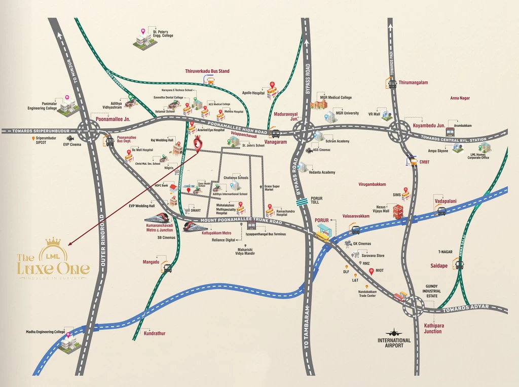 Location of LML The Luxe One in Kattupakkam, Chennai - Image 371520