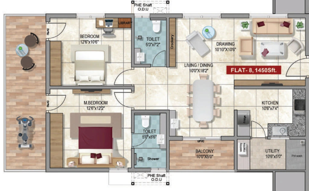 2 BHK Flat in Vijetha Tranquil East in Hayathnagar, Hyderabad - Image 904134