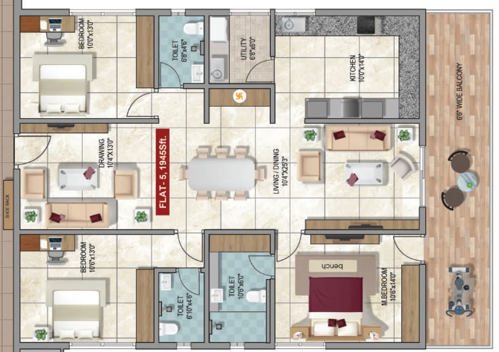 3 BHK Flat in Vijetha Tranquil East in Hayathnagar, Hyderabad - Image 904138