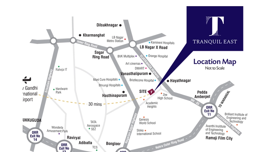 Location of Vijetha Tranquil East in Hayathnagar, Hyderabad - Image 371509