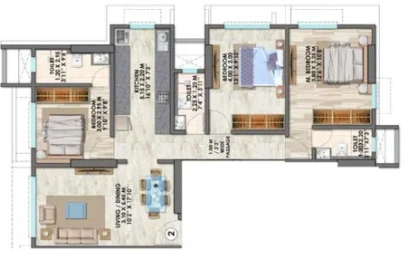 3 BHK Flat in Shree Rajendra Nagar Omsai CHSL in Borivali East, Mumbai - Image 904283