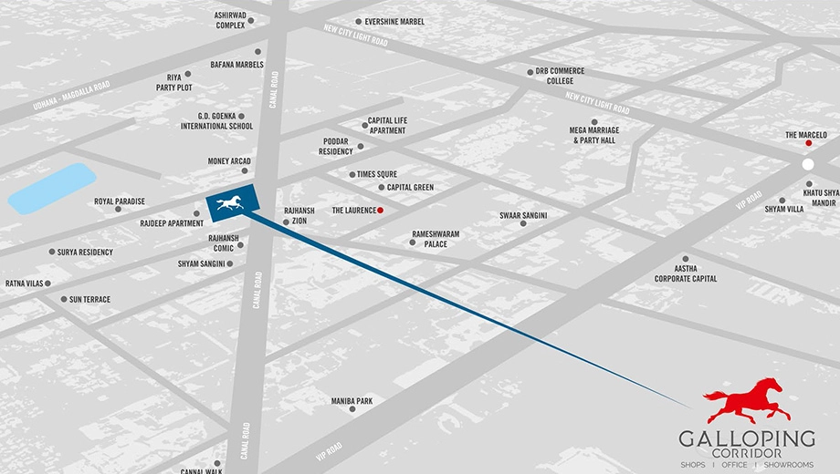 Location of Galvinn Galloping Corridor in Vesu, Surat - Image 371617